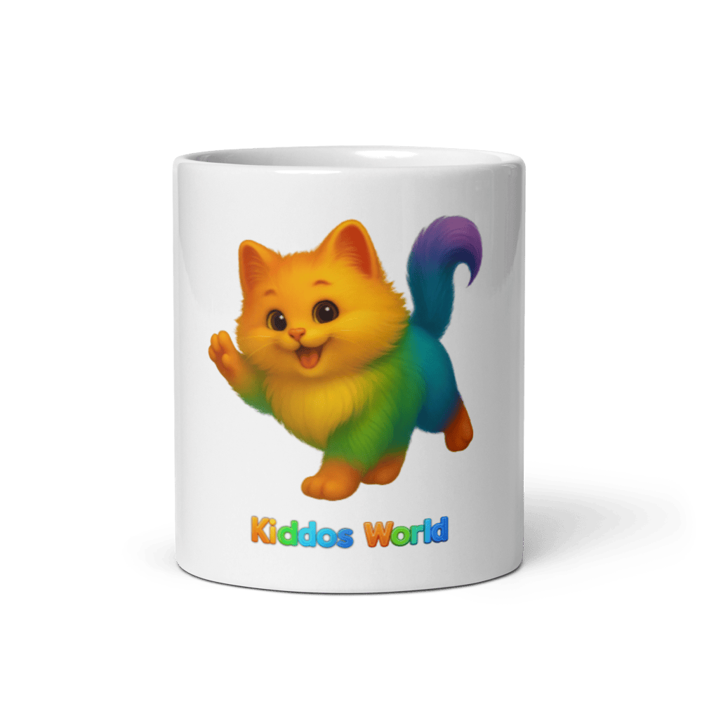 Official product preview: Rainbow cat white glossy mug